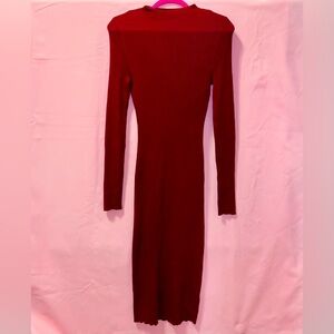 Maroon Knit Dress Long Sleeve Burgundy by Derek Heart Large Junior Medium Women